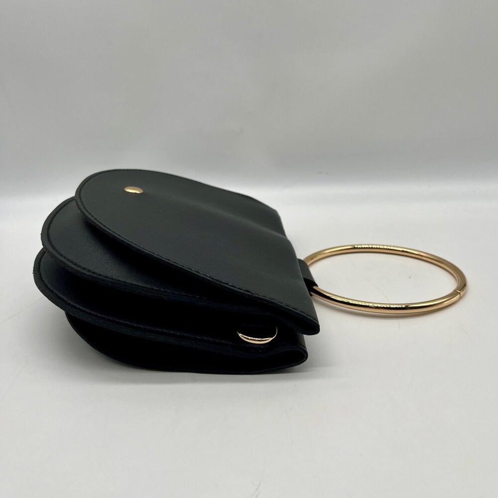 Melie Bianco Black Vegan Leather Felix Ring Crossbody Bag - Picture 4 of 10